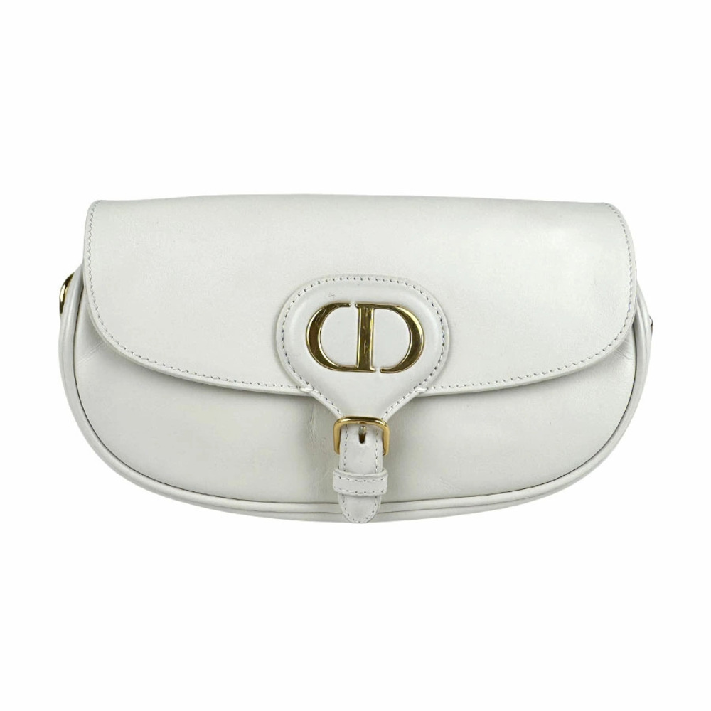 Christian Dior Boy East West Shoulder Bag Leather White